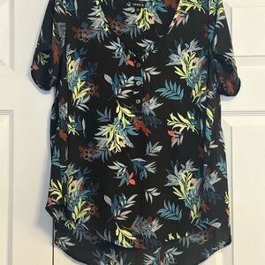 Torrid Black Multicolor Floral Blouse